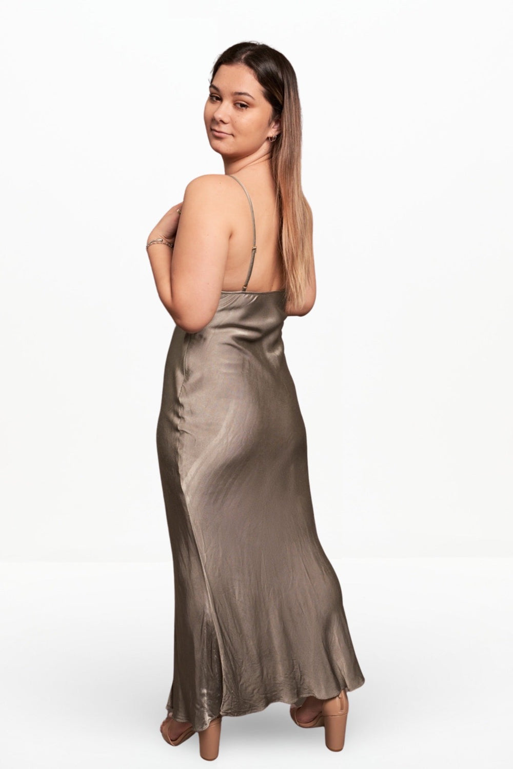 LA LUNE BIAS SLIP DRESS (SAGE)