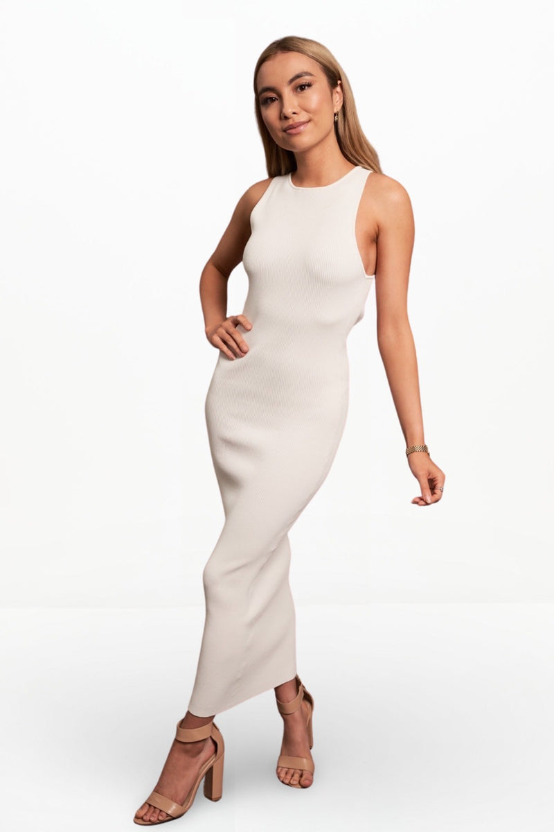 MARCELLE OPEN BACK MIDI DRESS (IVORY) – Thread Rentals