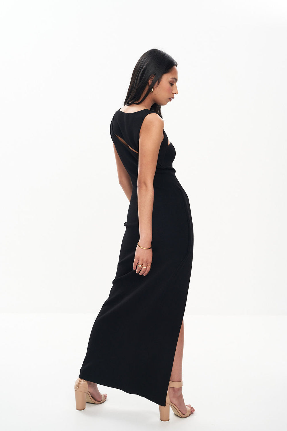 NADJA CUT OUT MAXI DRESS (BLACK)