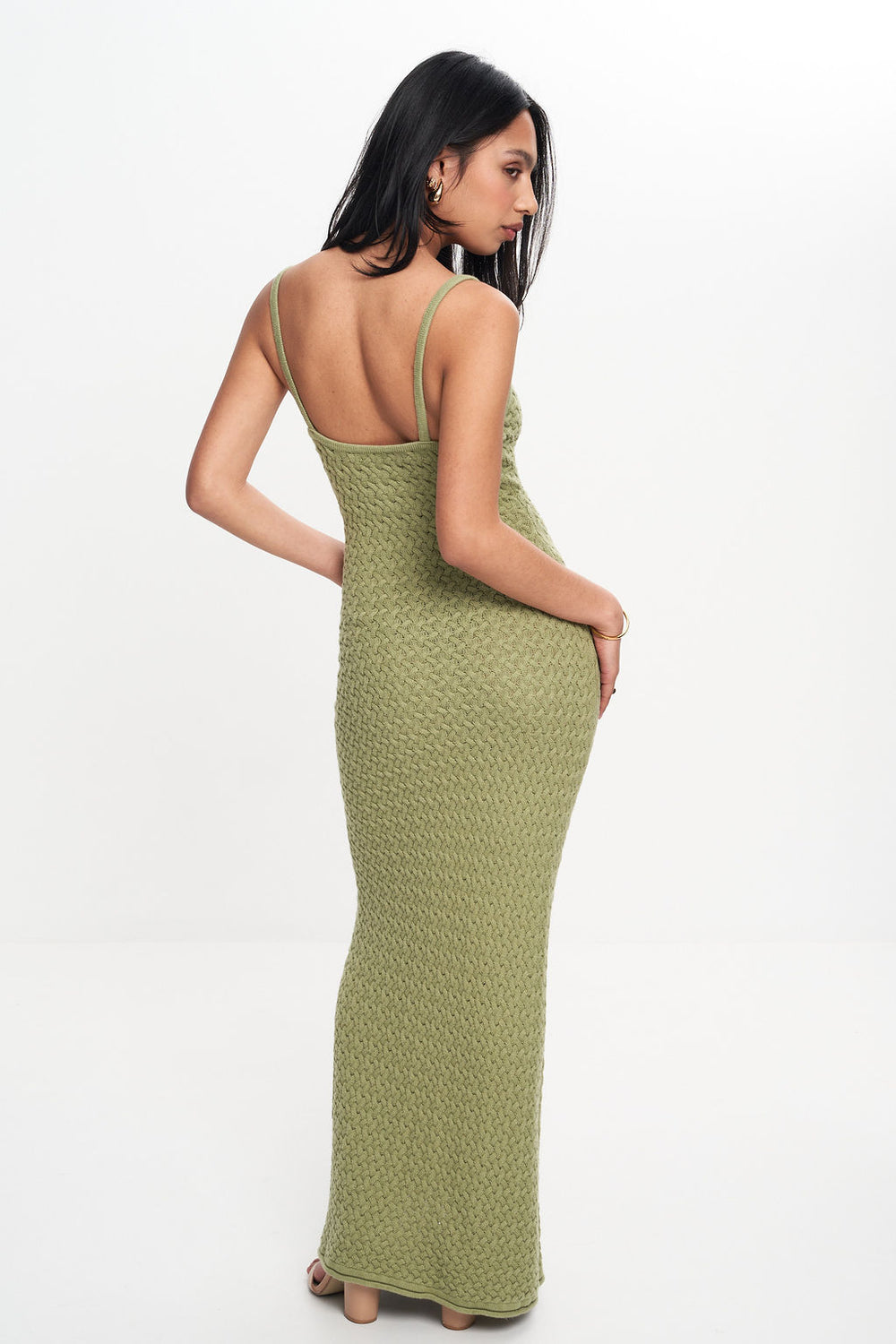 EFFIE KNIT KEY MAXI DRESS (SAGE)