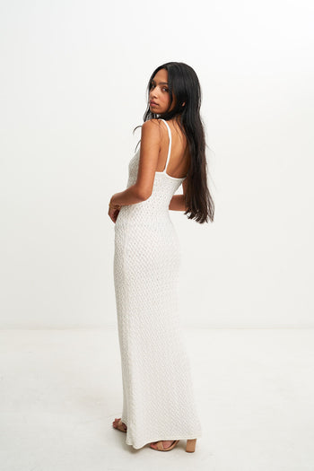 EFFIE KNIT KEY MAXI DRESS (IVORY)