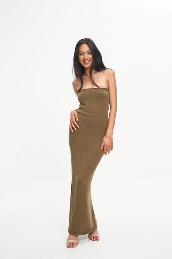CORA STRAPLESS MAXI (KHAKI)