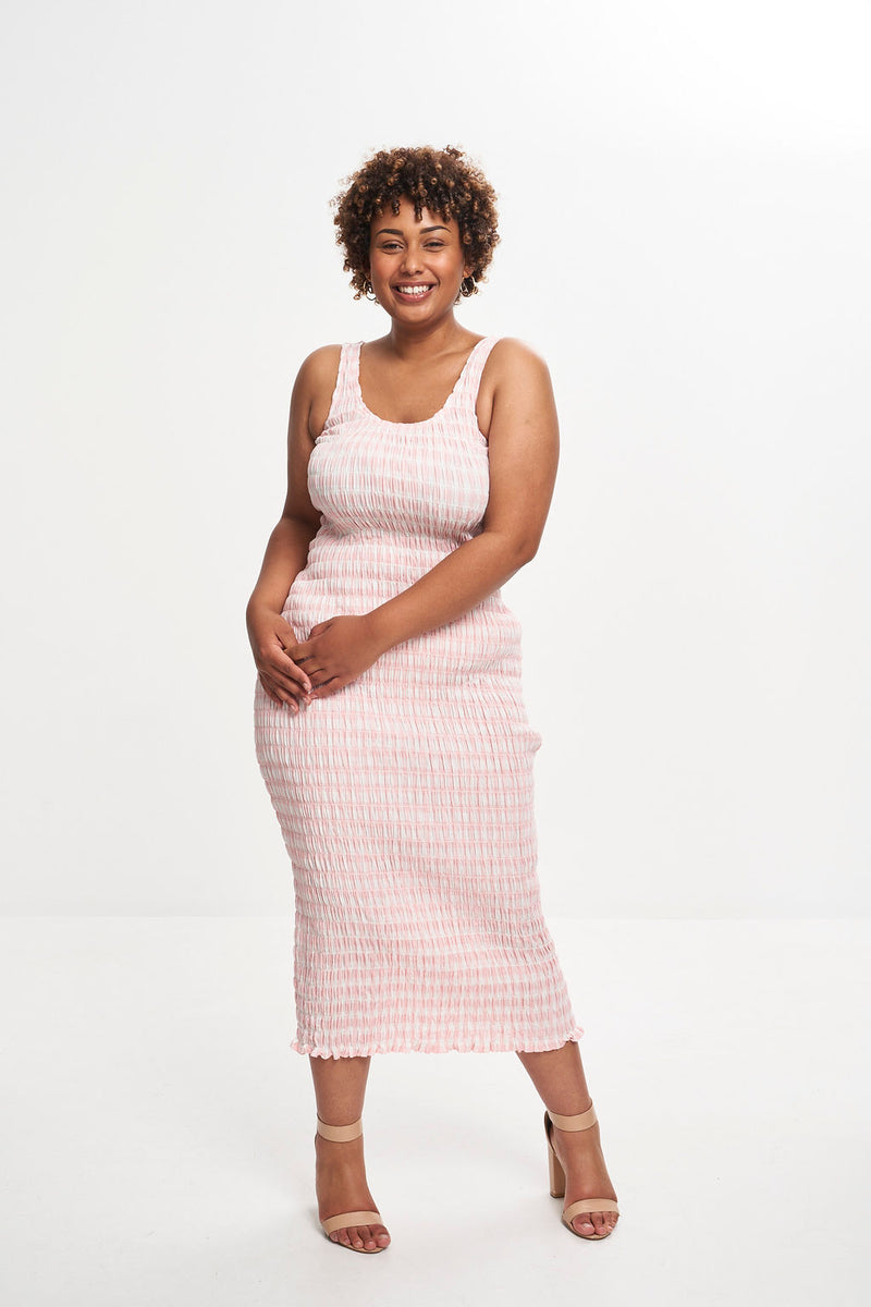 Calvin klein gingham midi dress sale