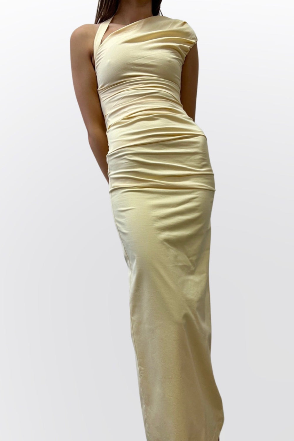 GIACOMO GATHERED GOWN (BUTTER)