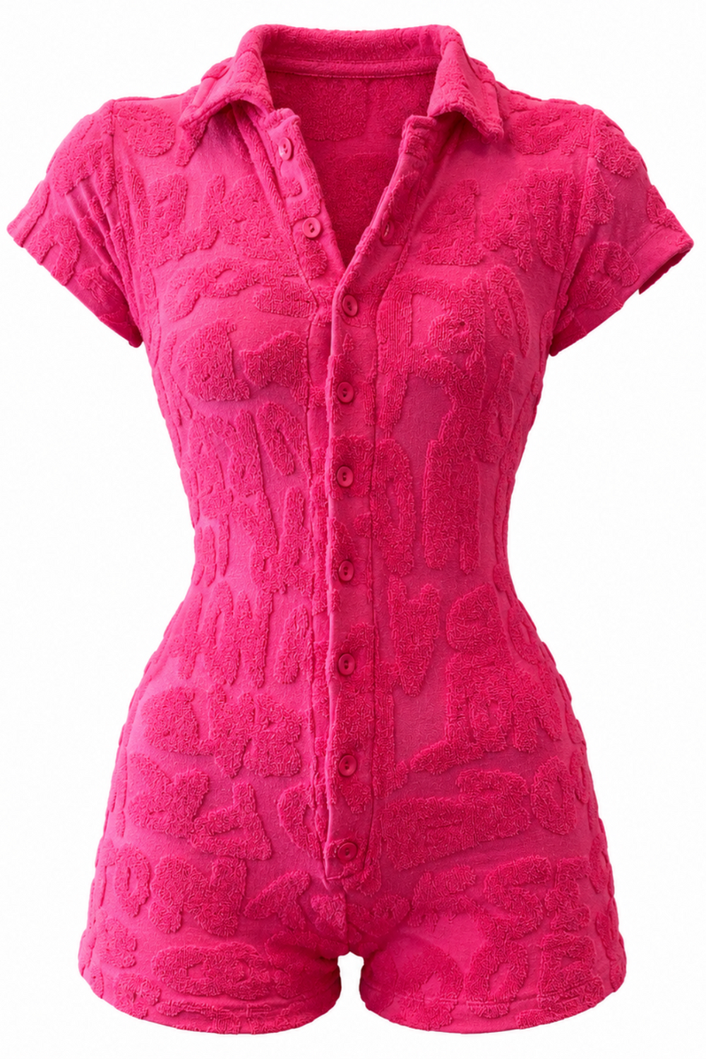 TOWELLING PLAYSUIT (PINK)