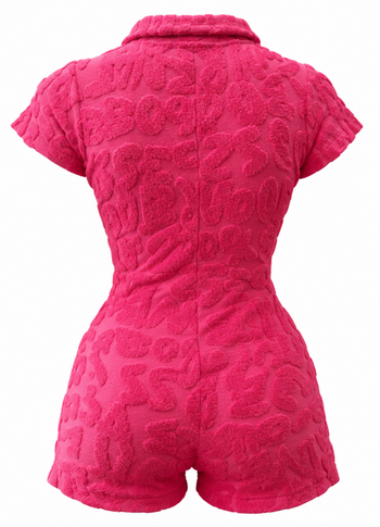 TOWELLING PLAYSUIT (PINK)