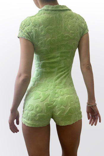 TOWELLING PLAYSUIT (PISTACHIO)