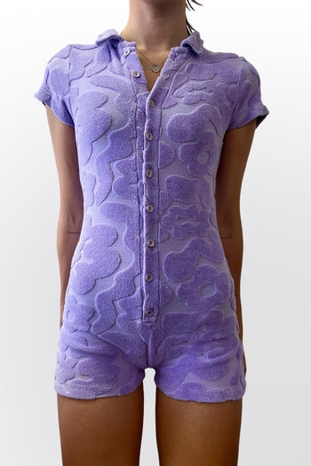 TOWELLING PLAYSUIT (LILAC)