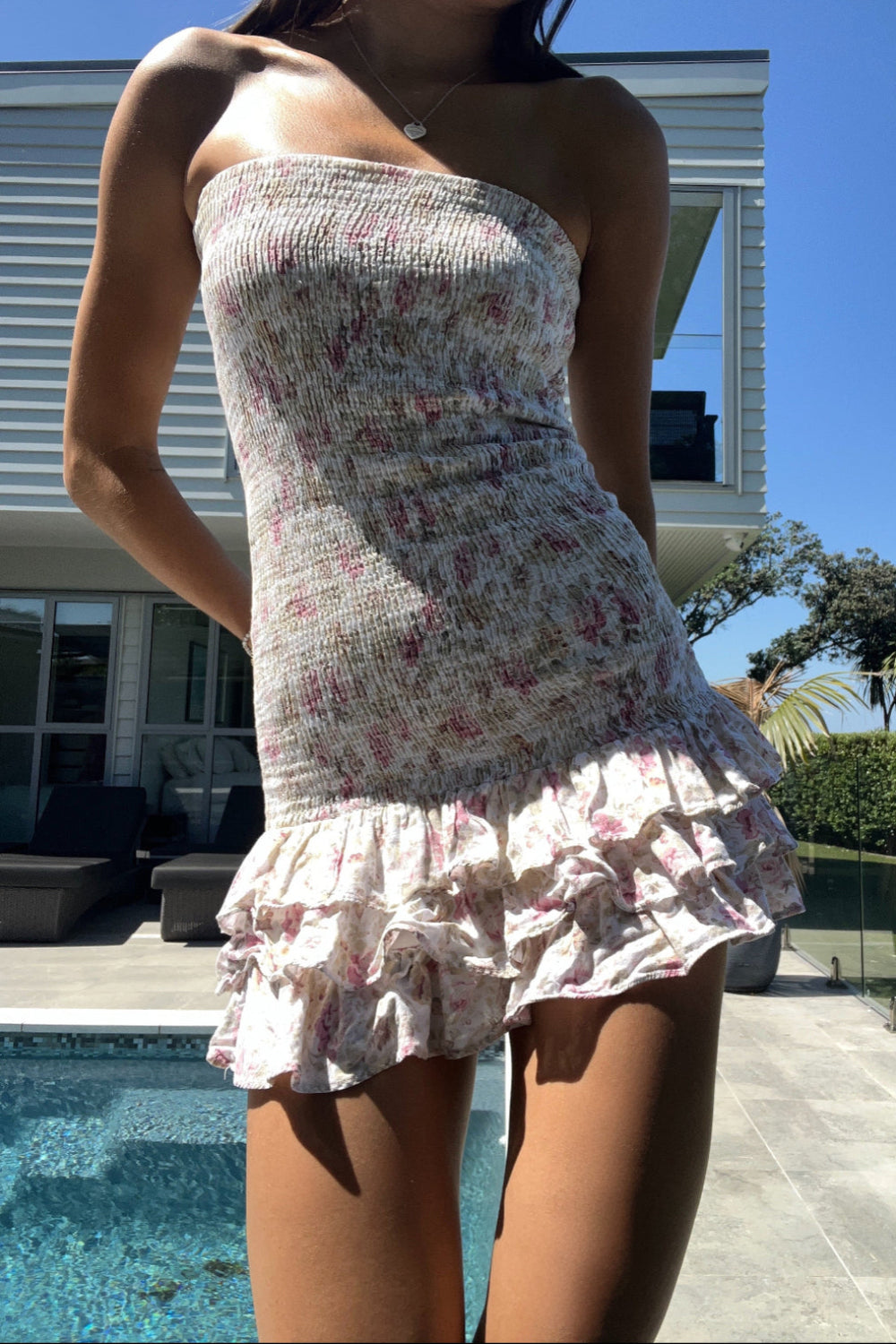 FLORENCE TUBE SHIRRING DRESS