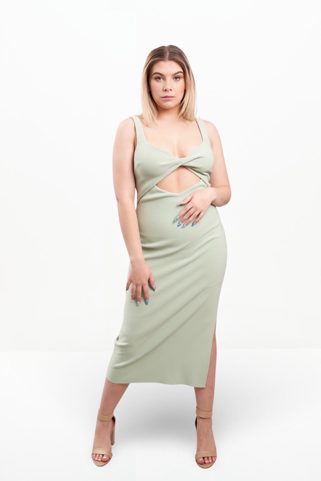 JOELLE MIDI DRESS (AVOCADO)