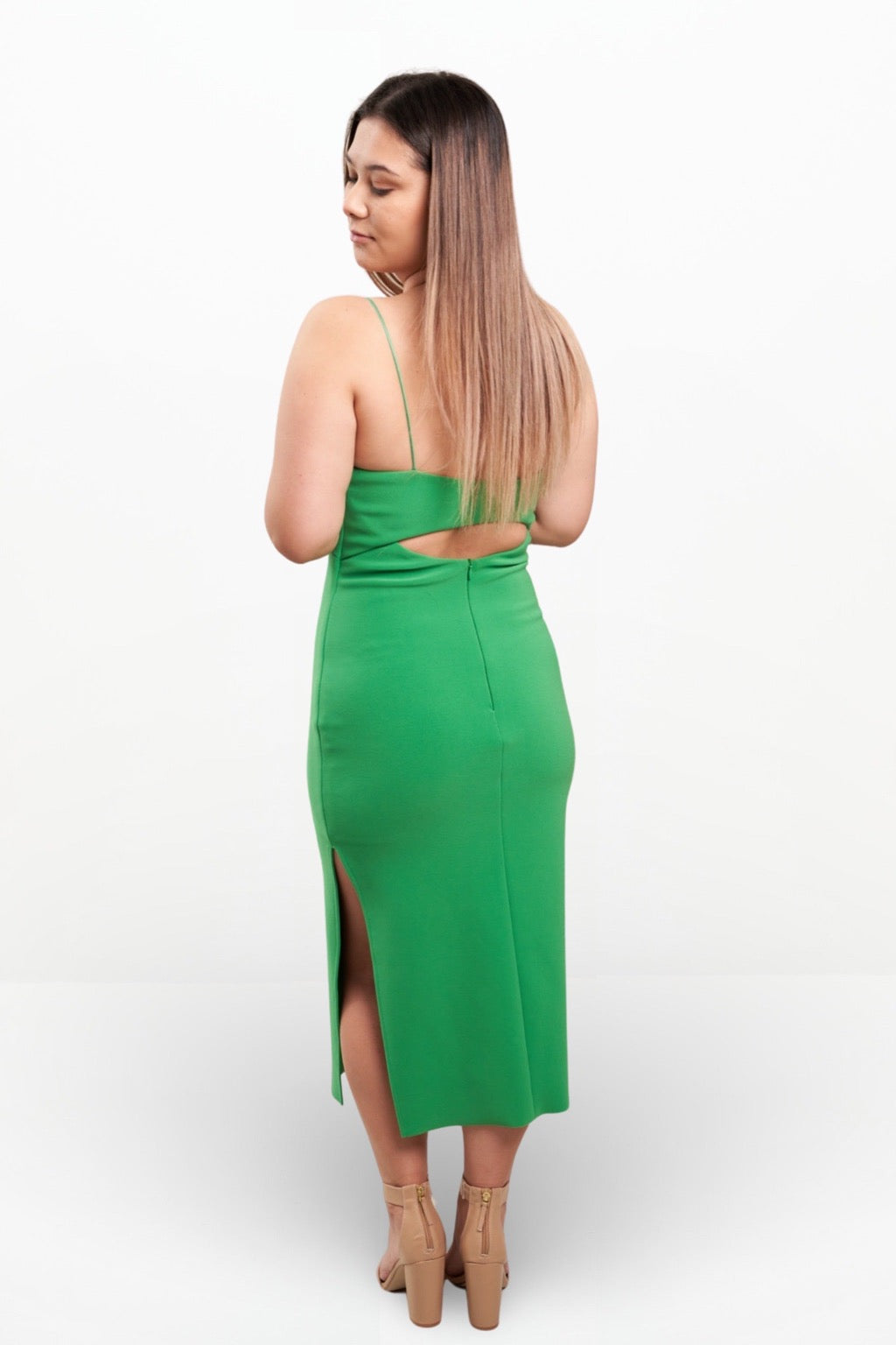 EMERALD AVENUE MIDI DRESS (EMERALD)