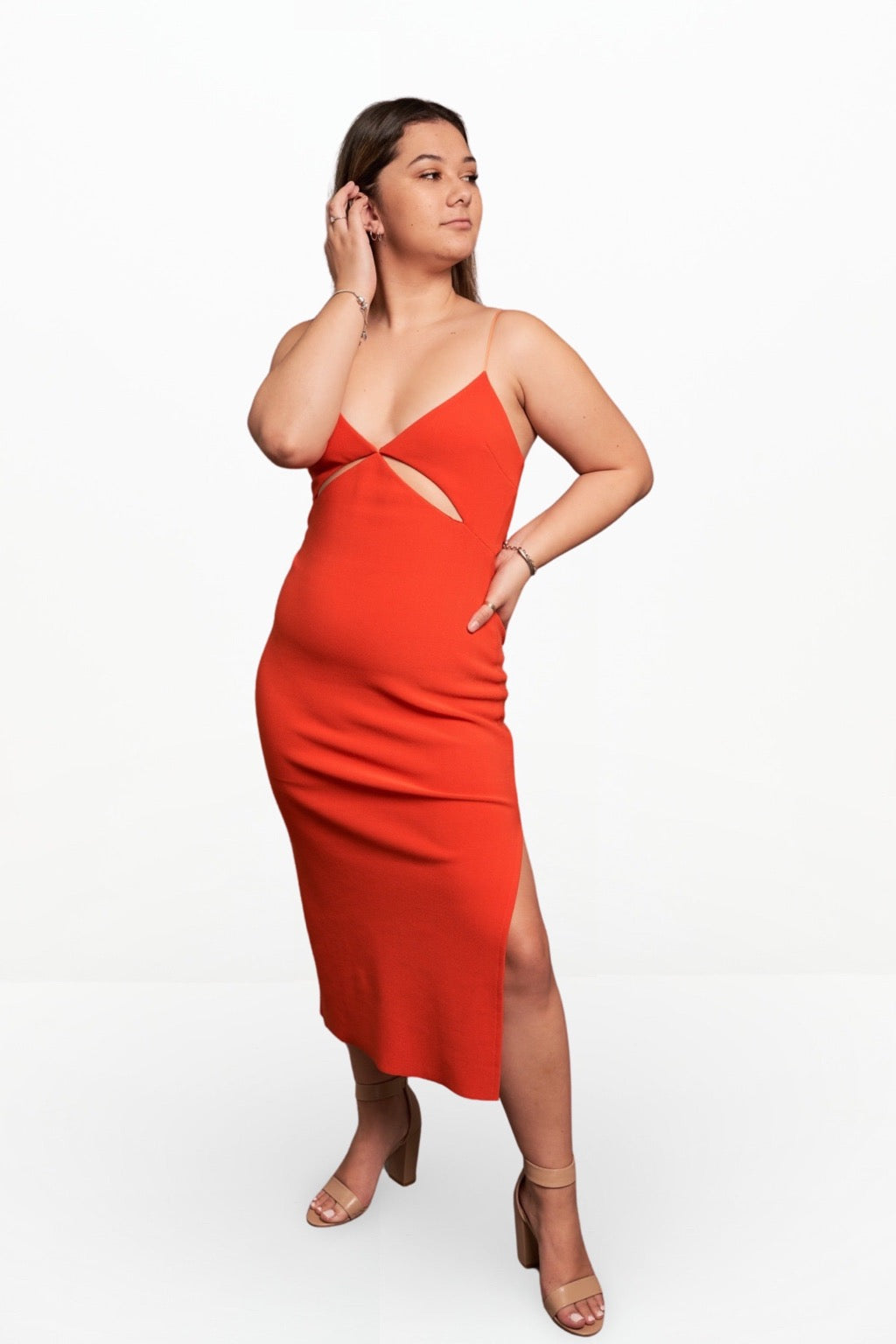 bec and bridge ulla cut out midi dress Taking Bets One Shoulder Cut-Out Midi Dress White