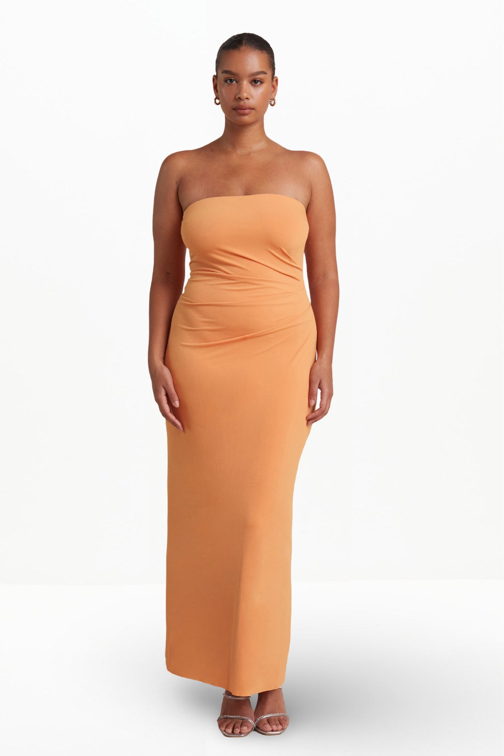 MYLA STRAPLESS DRESS (SPICED ORANGE)