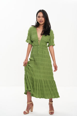 MIRELLA V-NECK DRESS (MEADOW)