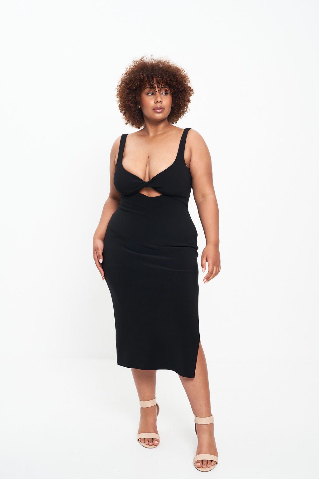 JOELLE MIDI DRESS (BLACK) Thread Rentals JOELLE MIDI DRESS (BLACK) Thread Rentals