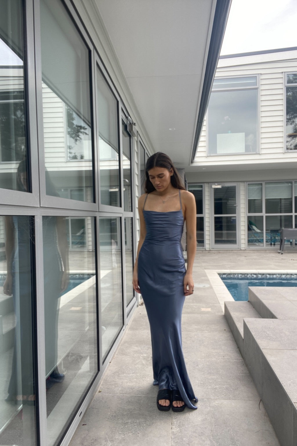 la lune lace back maxi dress shona joy La Lune Lace Back Maxi Dress