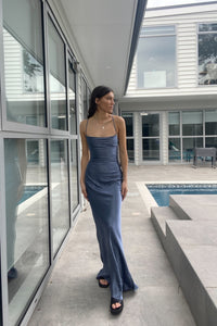 LA LUNE LACE BACK MAXI (BLUE SMOKE)