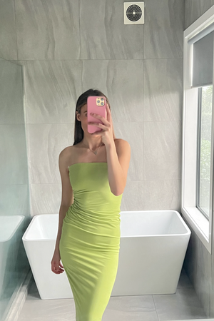 MYLA STRAPLESS DRESS (LIME)