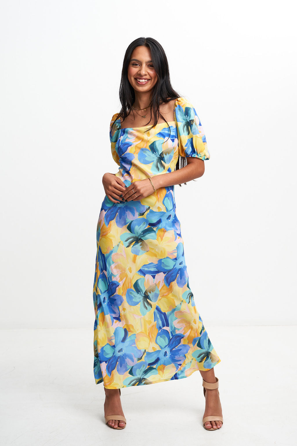 MIAMI SILK MIDI DRESS