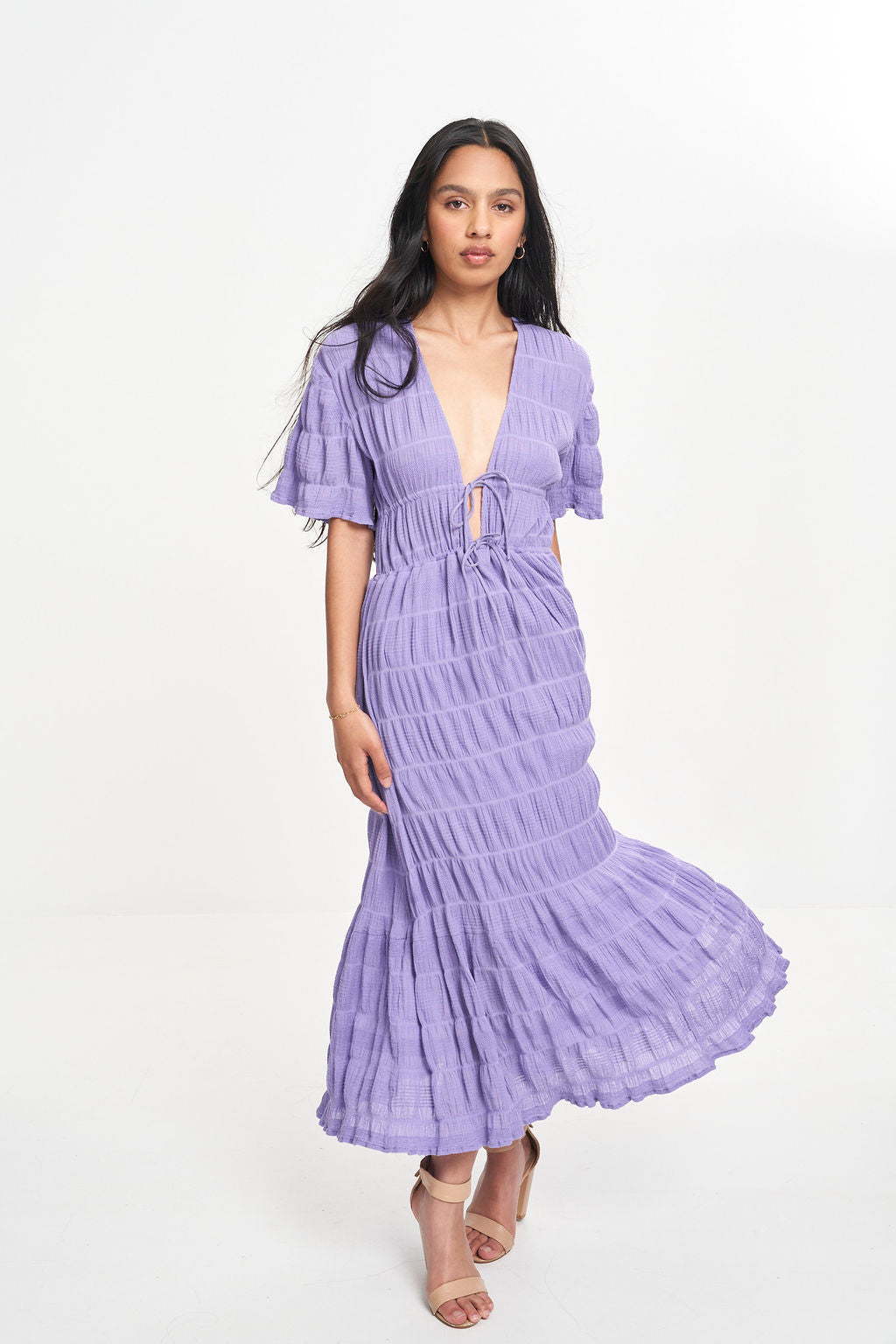 MIRELLA V-NECK DRESS (GRAPE)