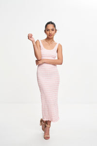KLEIN GINGHAM MIDI DRESS