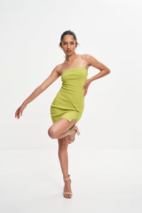 CHERRY KNIT STRAPLESS MINI (PISTACHIO)