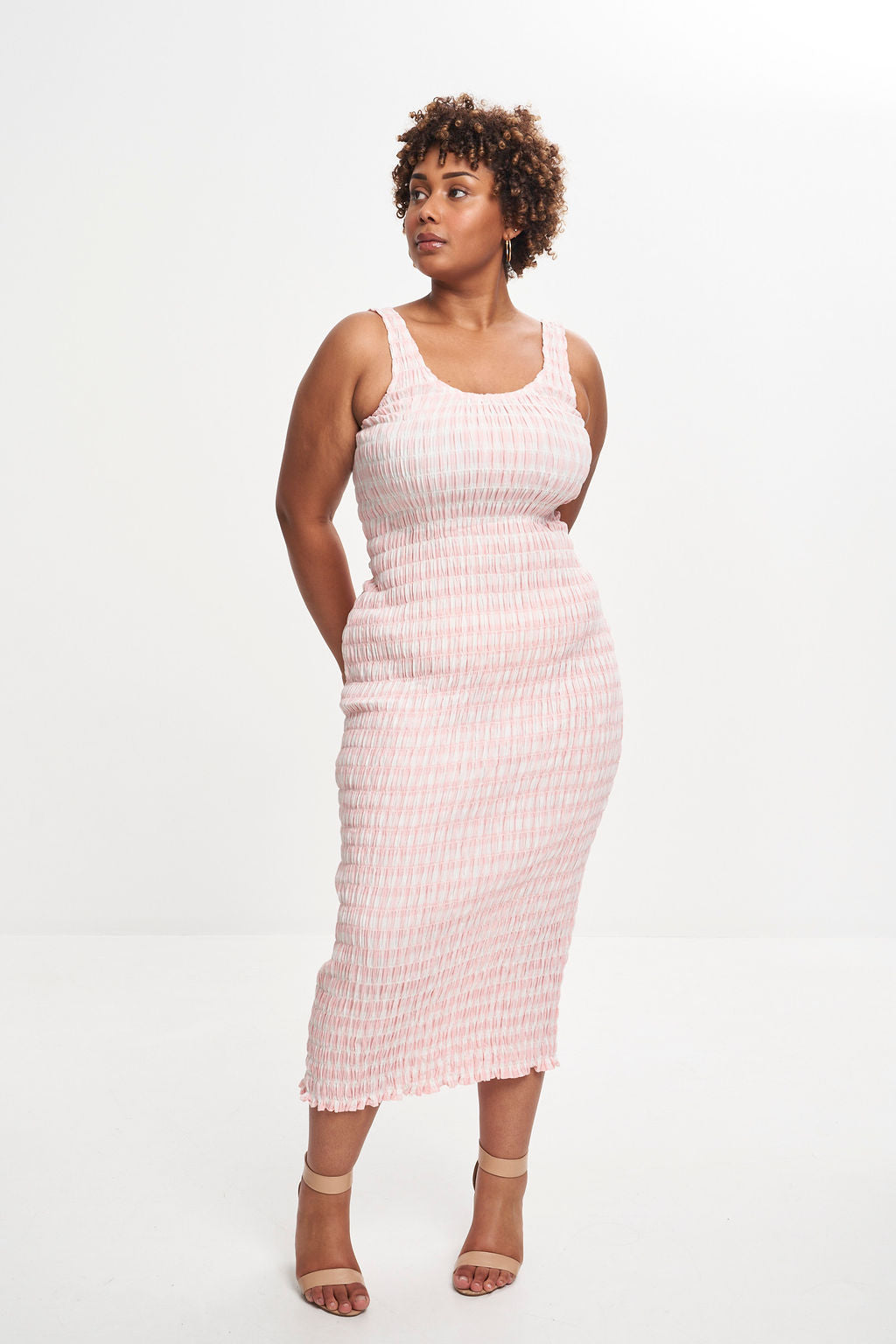 KLEIN GINGHAM MIDI DRESS